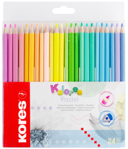 Kores Crayon de couleur triangulaire Kolores Pastel, étui 24