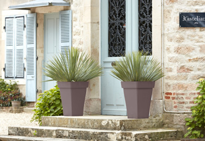 Poétic Pot de fleurs ROMEO PLUS, carré, 470 mm, taupe