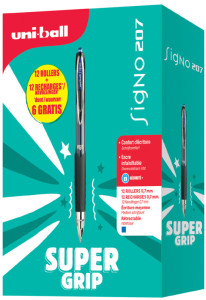 uni-ball Stylo roller encre gel SIGNO 207, VALUE PACK, noir