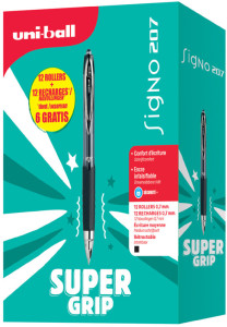 uni-ball Stylo roller encre gel SIGNO 207, VALUE PACK, noir