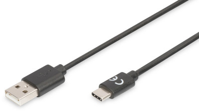 DIGITUS Câble de connexion USB 2.0, USB-C - USB-A, 1,0 m