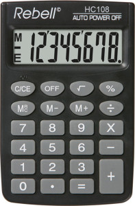 Rebell Calculatrice de poche HC 108, noir