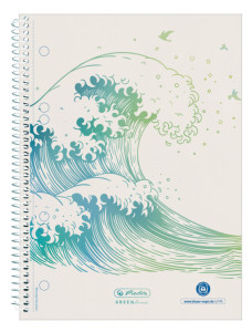 herlitz Cahier spiralé GREENline Vague, A5, quadrillé