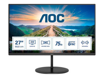 AOC : 27IN 2560X1440 IPS 4MS 16:9 DISPLAY PORT HDMI VGA HDMI cable