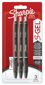 Sharpie Stylo encre gel S-GEL, 0,7 mm, bleu, blister de 3