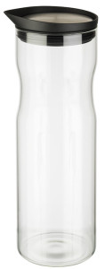 APS Carafe en verre avec couvercle, 1,0 litre, verre/inox