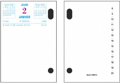 Exacompta Bloc de bureau Bloc-Pratic 2022, date à gauche