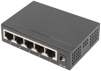 DIGITUS Commutateur Gigabit, Unmanaged, 5 ports, noir