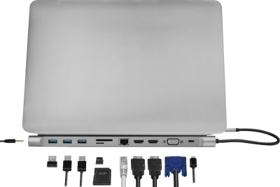 LogiLink Station d'accueil USB 3.2 (Gen 1), USB-C, 11 ports