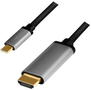 LogiLink Câble USB 3.2, fiche mâle USB-C-mâle HDMI-A, 1,8 m