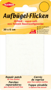 KLEIBER Patch thermocollant Zephir, 300 x 60 mm, blanc