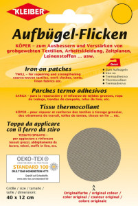 KLEIBER Patch thermocollant Köper, 400 x 120 mm, beige