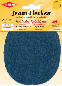 KLEIBER Patch thermocollant ovale pour jeans, bleu foncé