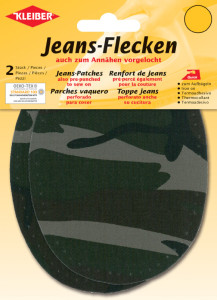 KLEIBER Patch thermocollant ovale pour jeans, bleu clair