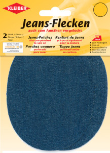 KLEIBER Patch thermocollant ovale pour jeans, bleu clair