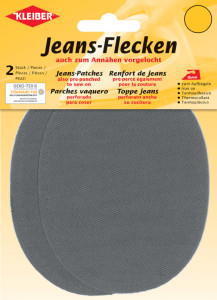 KLEIBER Patch thermocollant ovale pour jeans, bleu clair