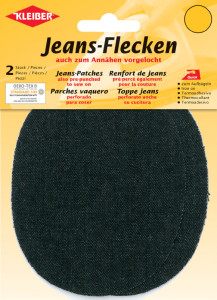 KLEIBER Patch thermocollant ovale pour jeans, bleu clair