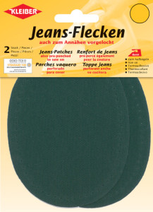 KLEIBER Patch thermocollant ovale pour jeans, bleu clair