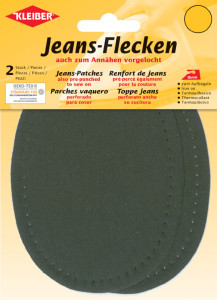 KLEIBER Patch thermocollant ovale pour jeans, bleu clair