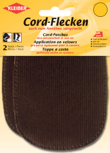 KLEIBER Patch thermocollant en velours côtelé, brun