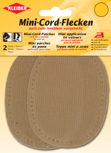 KLEIBER Mini patch thermocollant, fin velours côtelé, beige