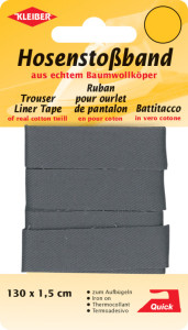 KLEIBER Ruban pour ourlet de pantalon, 1300 mm, gris foncé