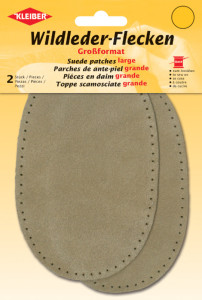 KLEIBER Patch à coudre en daim, 125 x 100 mm, beige