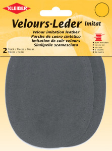 KLEIBER Patch imitation cuir velours, 130x100 mm, bleu foncé