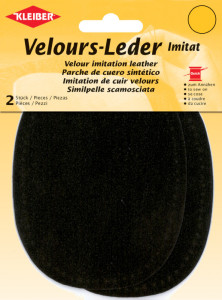 KLEIBER Patch imitation cuir velours, 130x100 mm, noir