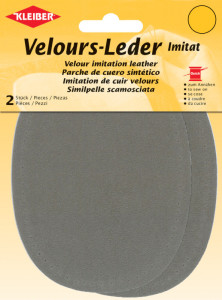 KLEIBER Patch imitation cuir velours, 130x100 mm, taupe