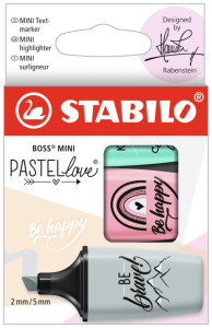 STABILO Surligneur BOSS MINI Pastellove 2.0,étui carton de 3