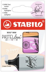 STABILO Surligneur BOSS MINI Pastellove 2.0,étui carton de 3