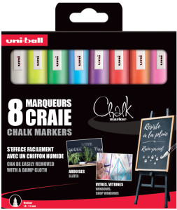 uni-ball Marqueur craie Chalk marker PWE5M/4 PF, étui de 4