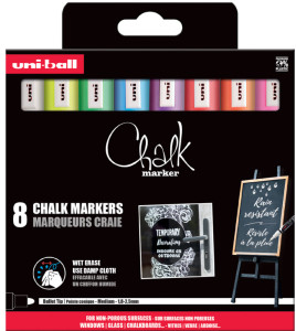 uni-ball Marqueur craie Chalk marker PWE5M/4 PF, étui de 4