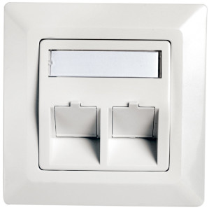 Telegärtner boîtier d'encastrement AMJ  80 x 80 mm, blanc