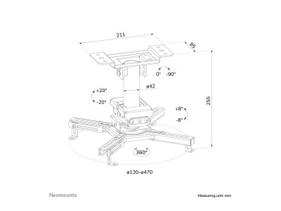 Neomounts : NEWSTAR PROJECTOR CEILING MOUNT BLACK