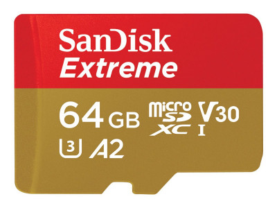 Western Digital : EXTREME MICROSDXC 64GB+SD ADAPTER 170MB/S 80MB/S A2 C10 V3