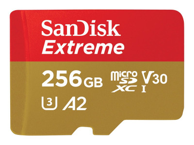 Western Digital : EXTREME MICROSDXC 256GB+SD ADAPATER 190MB/S 130MB/S A2 C10