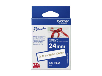 Brother : 24MM GOLD / WHITE RIBBON tape