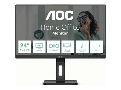 AOC : 24P3CV 23.8IN IPS 300CD/4MS/HDMI/DP/USB-C/4USB 3.2