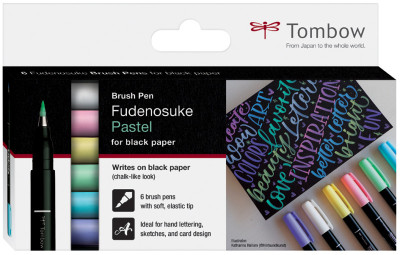 Tombow Stylo de calligraphie Fudenosuke Pastel, étui carton