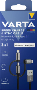 VARTA Câble de chargement Speed Charge & Sync cable 3en1