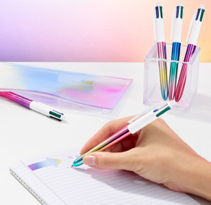 BIC Stylo à bille rétractable 4 Colours Gradient, assorti