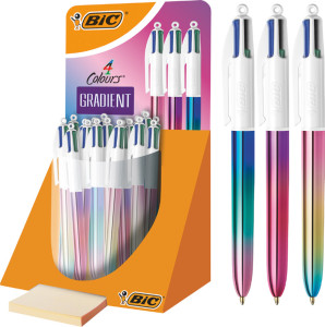 BIC Stylo à bille rétractable 4 Colours Gradient, présentoir