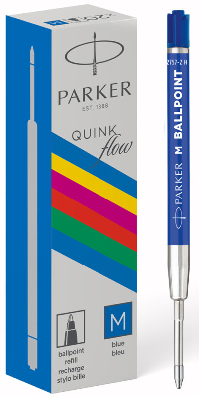 Recharge stylo bille PARKER QUINKflow - M - bleu