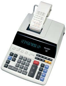 SHARP Calculatrice avec imprimante EL-2607V, 12 chiffres