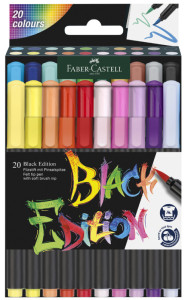 FABER-CASTELL Feutre Black Edition, étui de 20