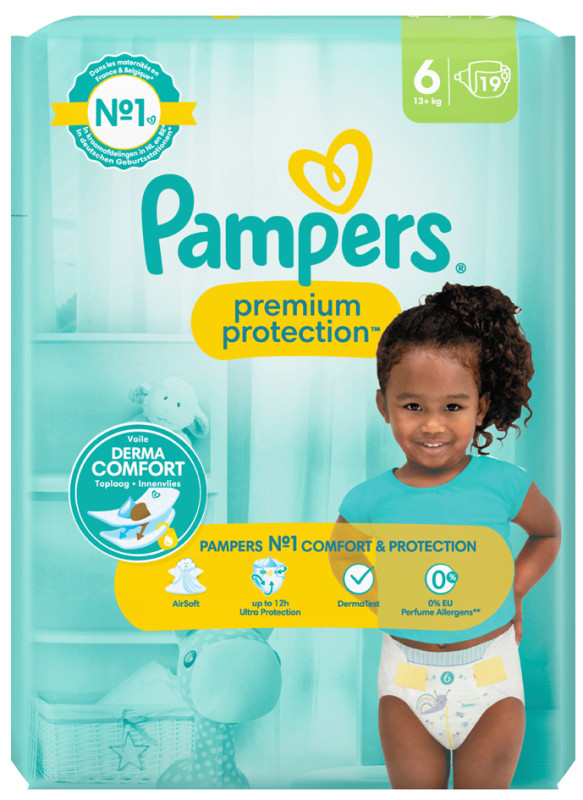 Pampers Couches Premium Protection taille 6 extra large 13 kg+