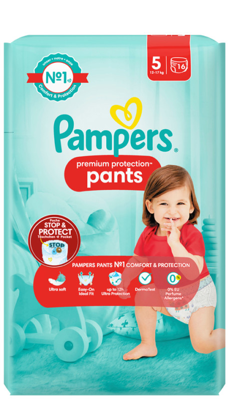 Pampers Premium Protection Taille 5 (12-17kg) - 16 couches