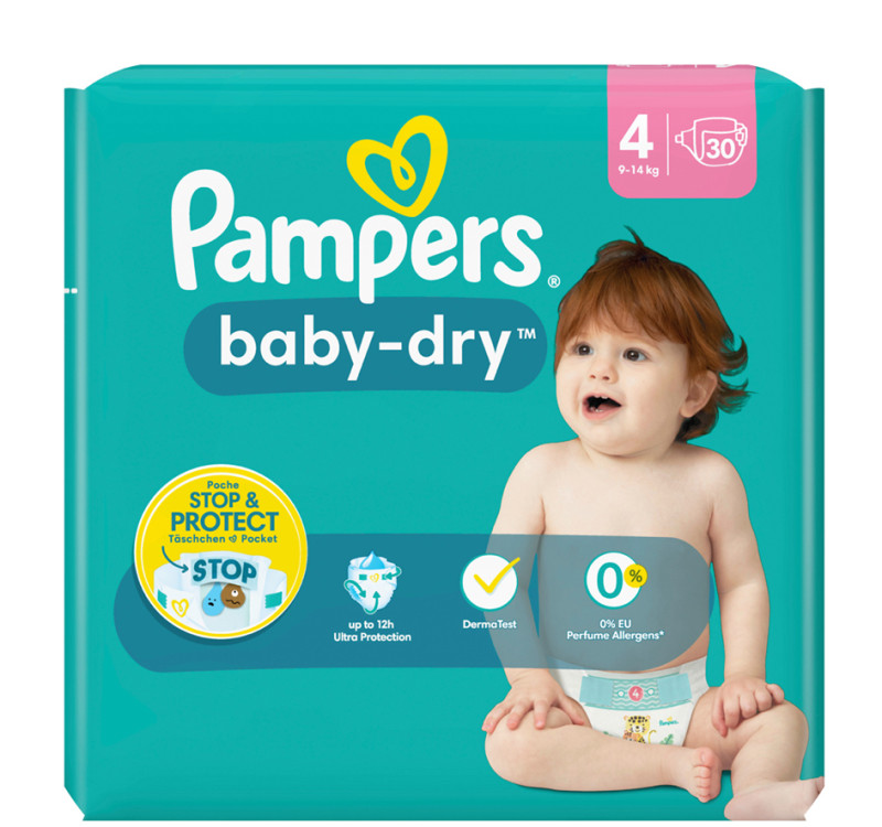 Pampers Couches Baby-Dry taille 7 15 kg+, Maxi Pack 1x70 pièces
